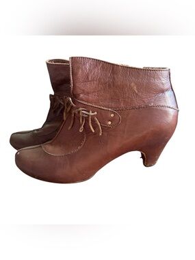 Sergio Tomani Brown Leather Ankle Boots Fringe Detail Size 9 US (40 EU)